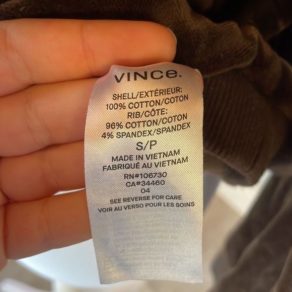 [Vince] Chocolate Brown Velour Sweater - Size Small - Picture 2 of 3